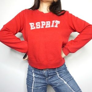Red Espirt Sweatshirt Varsity Style 90s